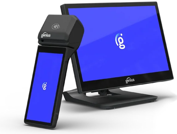 Genius POS station with handheld companion